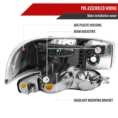 Spec-D 99-06 GMC Sierra/ 00-06 Yukon Denali Headlights OEM Style