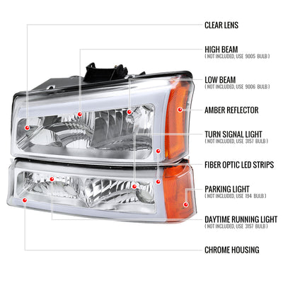Spec-D 02-06 Avalanche/03-07 Silverado Bumper Lights OEM Style