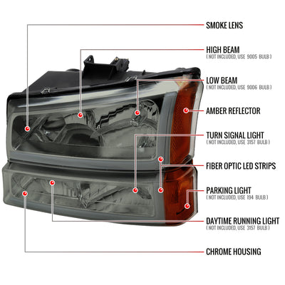 Spec-D 03-06 Chevy Silverado GMC Sierra Tail Lights G3 Smoked
