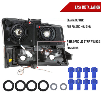 Spec-D 03-07 Silverado 02-06 Avalanche Headlights OEM Style LED Bar