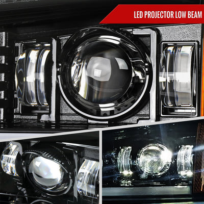 Spec-D 03-06 Chevy Silverado GMC Sierra Headlights Halo Black/Smoked
