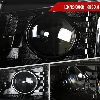 Spec-D 03-06 Chevy Silverado GMC Sierra Headlights Halo Black/Smoked