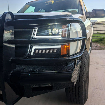 Spec-D 03-06 Chevy Silverado GMC Sierra Headlights Halo Black/Smoked