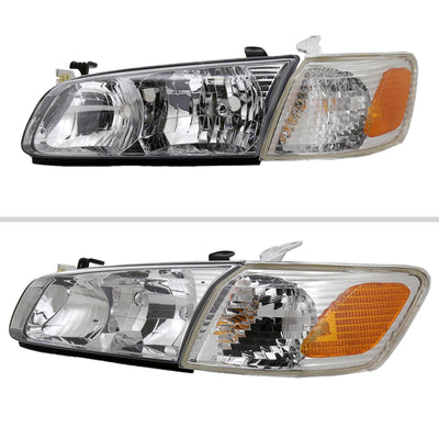 Spec-D 00-01 Camry Headlights OEM Style Amber Reflectors Chrome