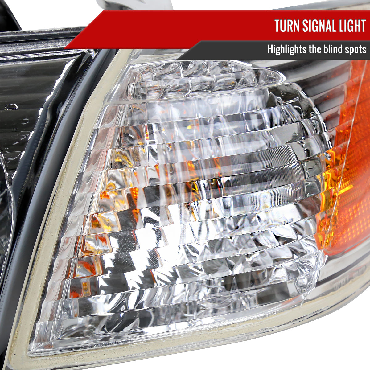 Spec-D 00-01 Camry Headlights OEM Style Amber Reflectors Chrome