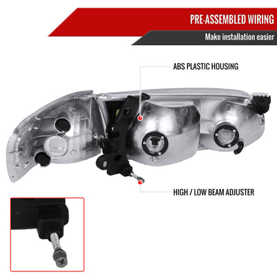 Spec-D 00-01 Camry Headlights OEM Style Amber Reflectors Chrome