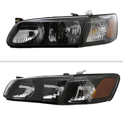Spec-D 00-01 Camry Headlights OEM Style with Amber Reflectors Black