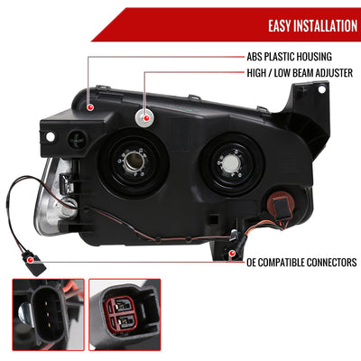 Spec-D 06-10 Dodge Charger Headlights OEM Style w/ Corner Lights Black