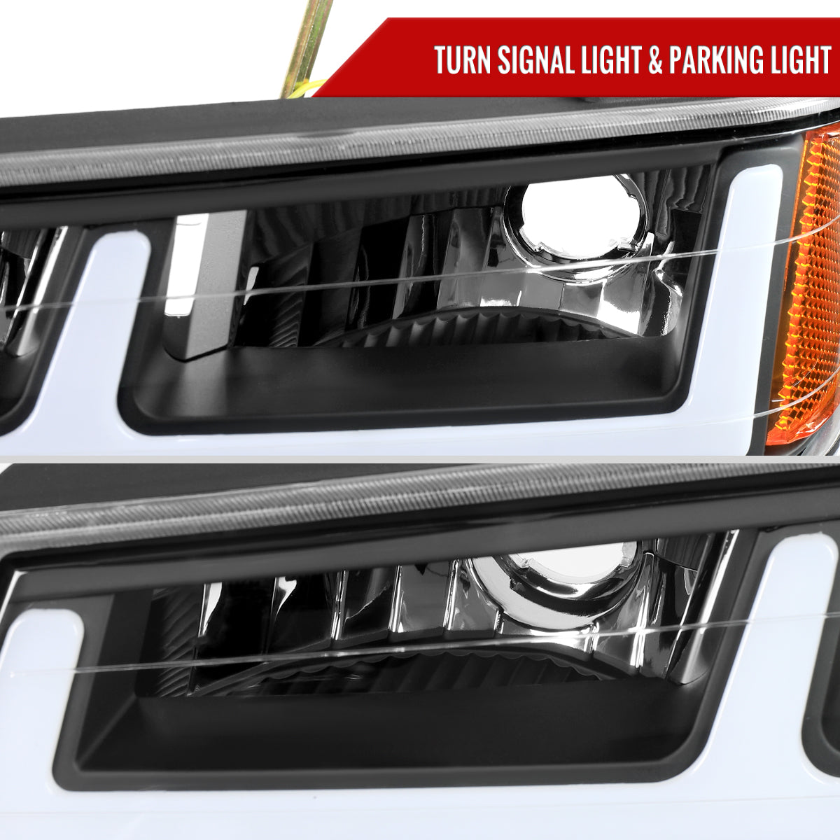 Spec-D 04-12 Colorado GMC Canyon Headlights Black/Amber Corner