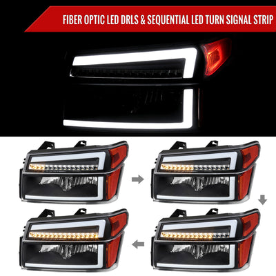 Spec-D 04-12 Colorado GMC Canyon Sequential Headlights OEM Style Black