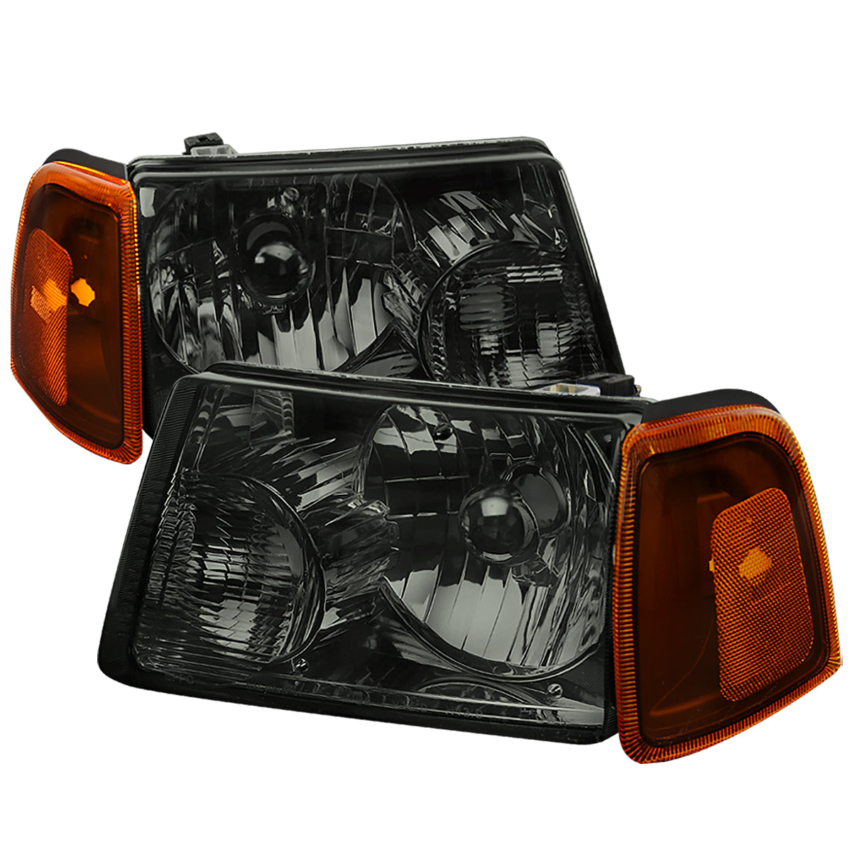Spec-D 01-11 Ranger Headlights OEM Style Amber Corner Lights /Smoked