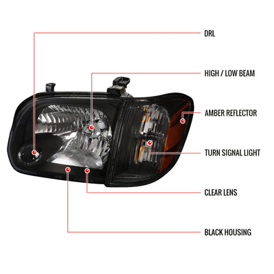 Spec-D 05-06 Tundra/05-07 SR5 Ltd Sequoia OE Style Corner Lights Black