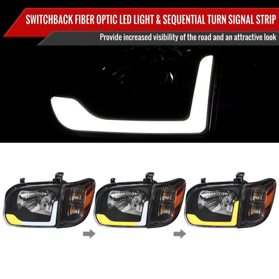Spec-D 05-06 Tundra/05-07 Sequoia Headlights OEM Style SEQ Black