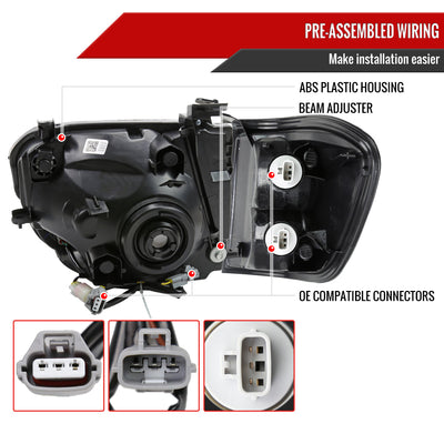 Spec-D 05-06 Tundra/05-07 Sequoia Headlights OEM Style SEQ Black