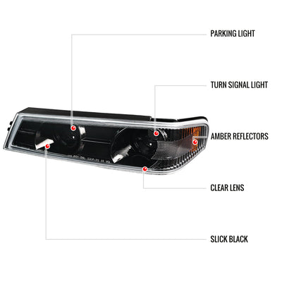 Spec-D 04-12 Colorado GMC Canyon Halo Headlights/Corner Lights Black