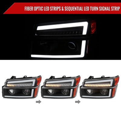 Spec-D 04-12 Colorado/GMC Canyon Sequential Headlights Black