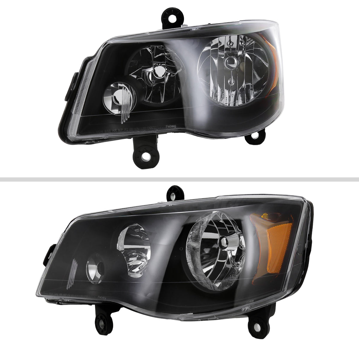 Spec-D 08-18 Grand Caravan Chrysler Town Country Headlights Black