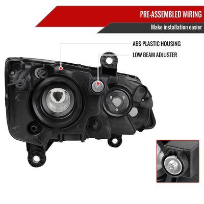 Spec-D 08-18 Grand Caravan Chrysler Town Country Headlights Black