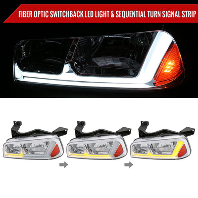 Spec-D 06-10 Dodge Charger SEQ LED Bar Headlights OEM Style Chrome