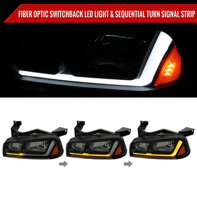 Spec-D 06-10 Dodge Charger SEQ LED Headlights OEM Style Black/Smoked