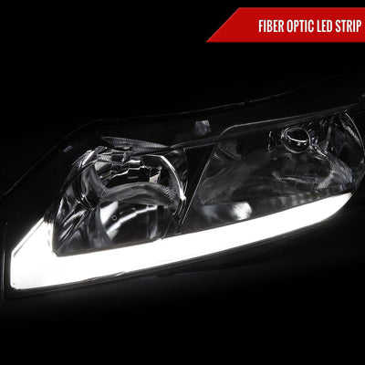 Spec-D 06-11 Honda Civic 4DR 4DR OE Style LED Strip Headlights Chrome