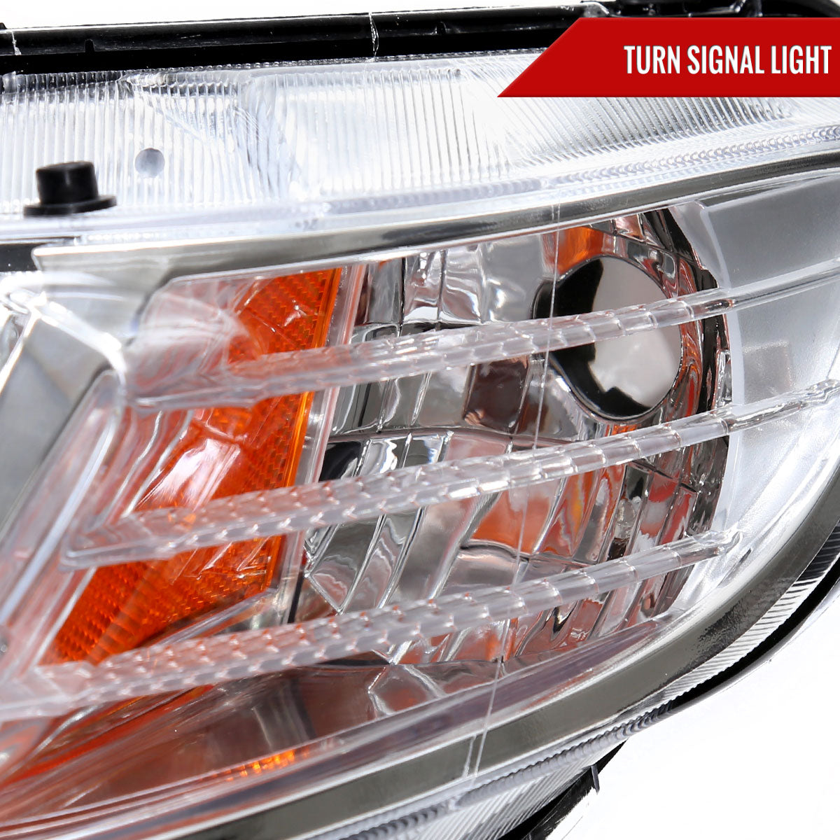 Spec-D 06-11 Honda Civic 4DR 4DR OE Style LED Strip Headlights Chrome