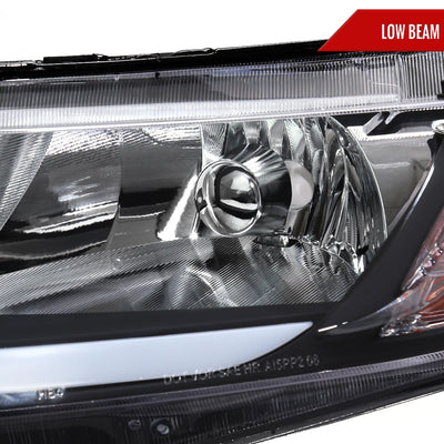 Spec-D 06-11 Honda Civic 4DR Headlights OEM Style LED Strip Black