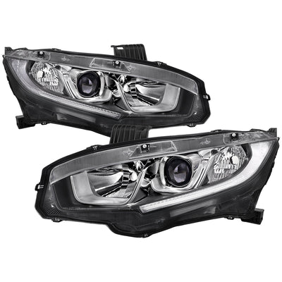 Spec-D 16-21 Honda Civic Projector Headlights OEM Style Chrome