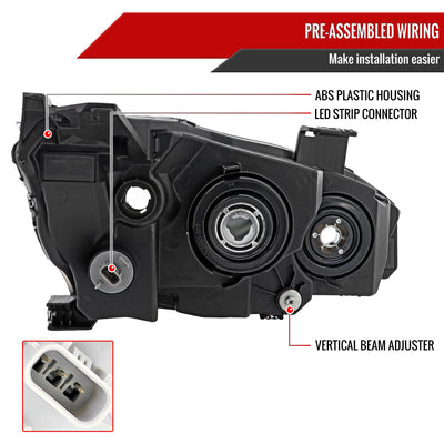 Spec-D 16-21 Honda Civic Headlights OEM Style Projector Black.