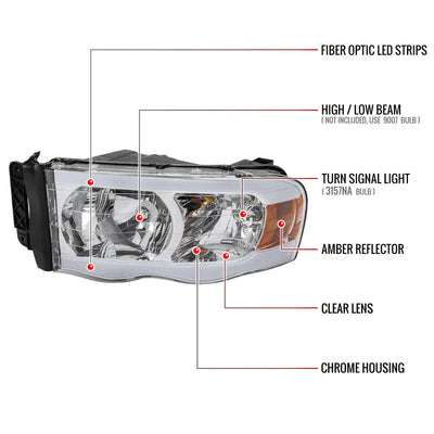 Spec-D 02-05 Ram 1500/03-05 Ram 2500/3500 Headlights OEM Style