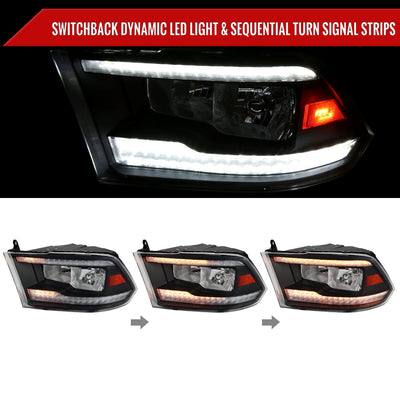 Spec-D 09-18 Ram 1500/10-18 Ram 2500 3500 Sequetial Headlights Black