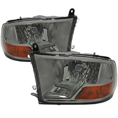 Spec-D 10-18 Ram 1500 2500 3500 Ram Classic Headlights OEM Quad Smoked