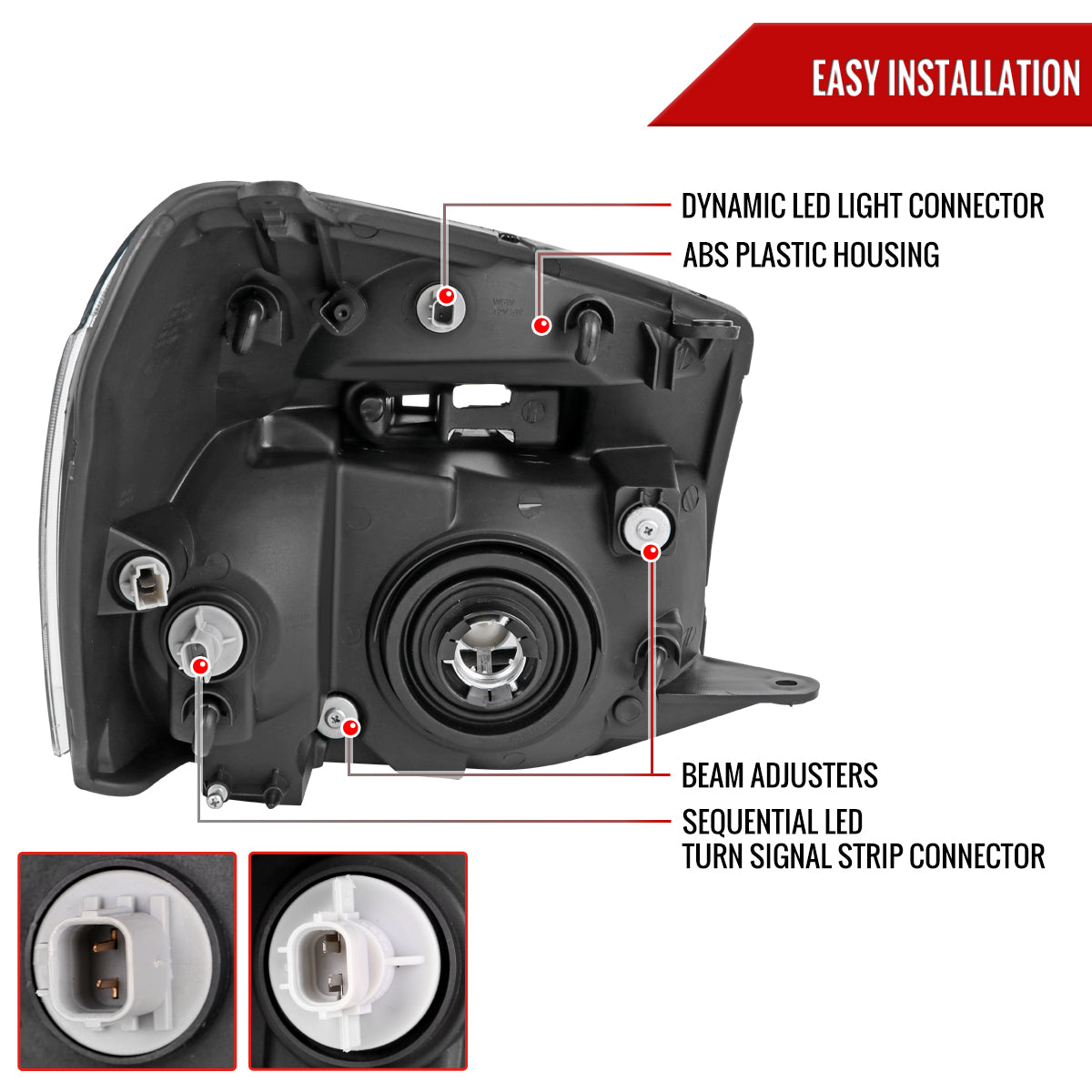 Spec-D 05-09 Equinox Headlights OEM Style Sequential Black/Smoked