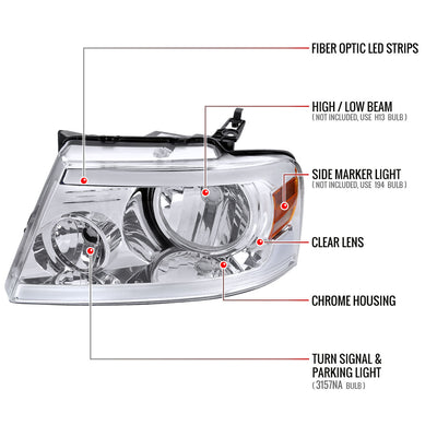 Spec-D 04-08 F-150/06-08 Lincoln Mark LT Strip OE Style Headlights
