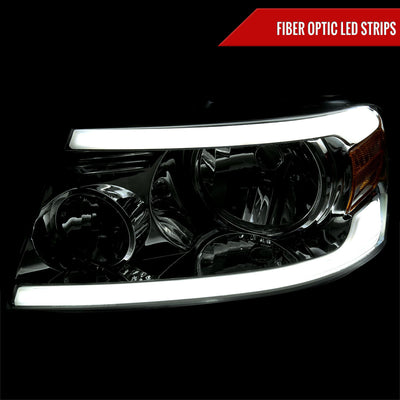 Spec-D 04-08 Ford F-150 Mark LT Headlights LED Bar G3 Chrome/Clear