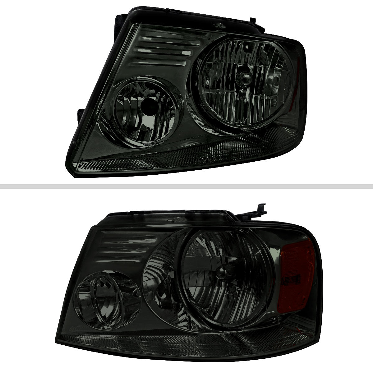 Spec-D 04-08 Ford F-150 Mark LT Headlights OEM Style Smoked/Amber