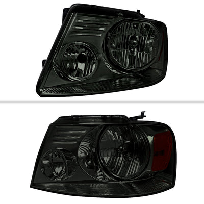 Spec-D 04-08 Ford F-150 Mark LT Headlights OEM Style Smoked/Amber