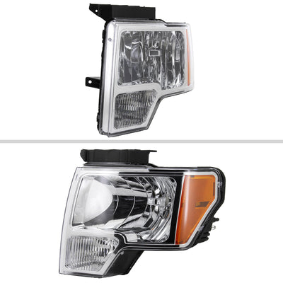 Spec-D 09-14 Ford F-150 OEM OEM Style Crystal Headlights Chrome