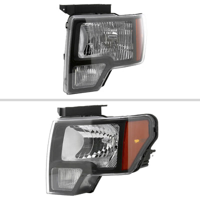 Spec-D 09-14 Ford F-150 Headlights OEM Style Matte Black/Clear