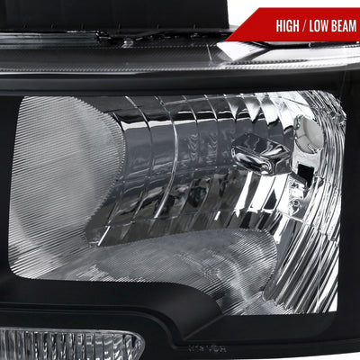 Spec-D 09-14 Ford F-150 Headlights OEM Style Matte Black/Clear
