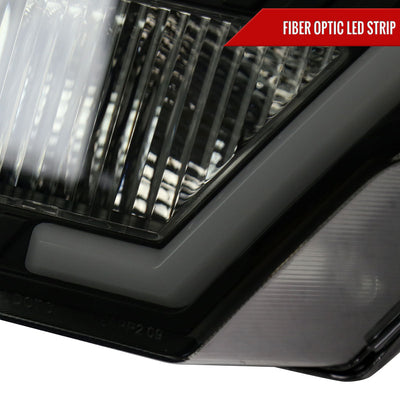 Spec-D 09-14 Ford F-150 Headlights OEM Style Amber Black/Smoked