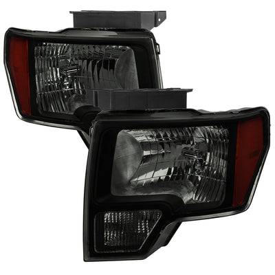 Spec-D 09-14 Ford F-150 Headlights OEM Style Black/Smoked Lens