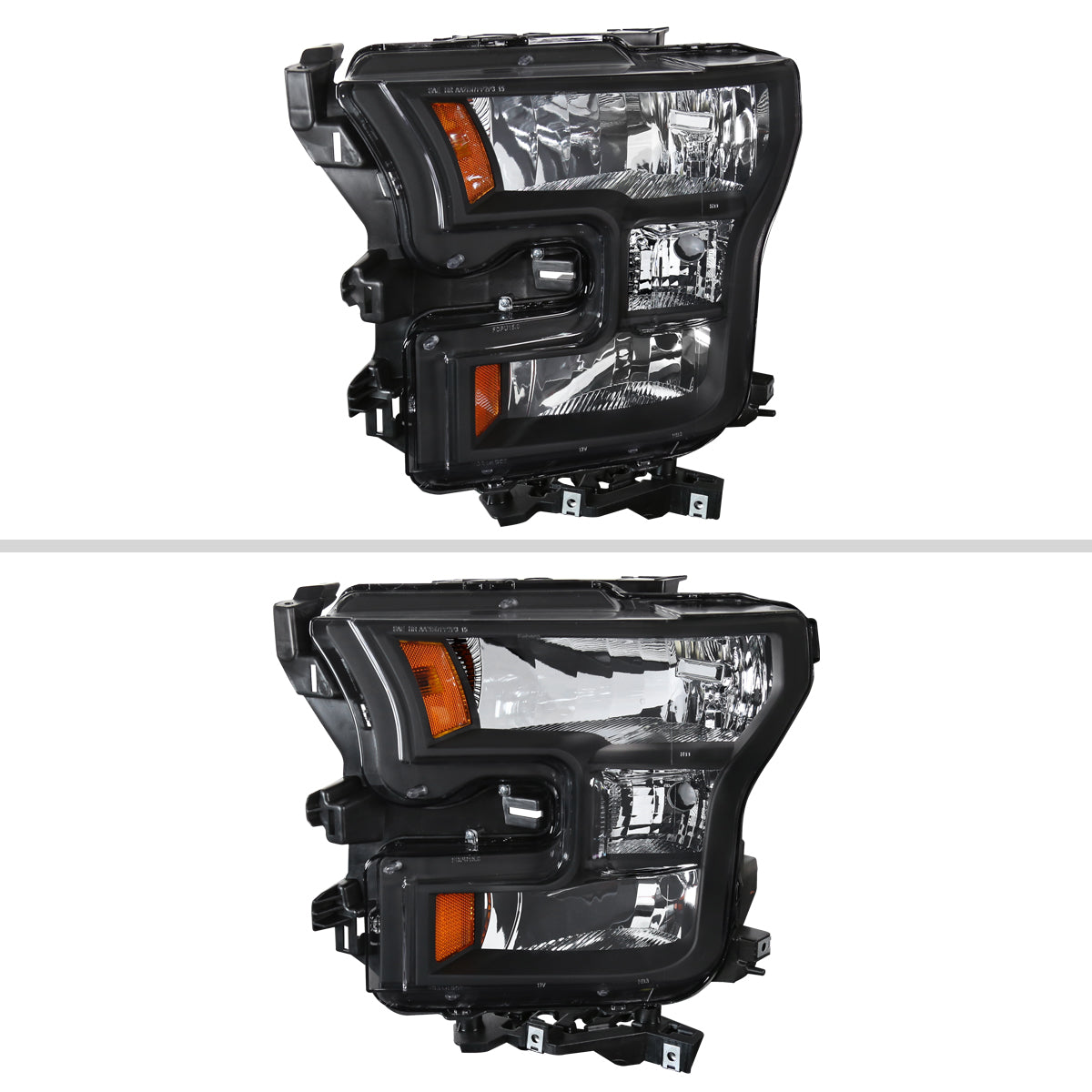 Spec-D 15-17 Ford F-150 Headlights OEM Style Replacement Black