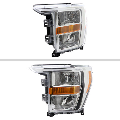 Spec-D 21-23 Ford F-150 Headlights OEM Style Chrome Halogen.