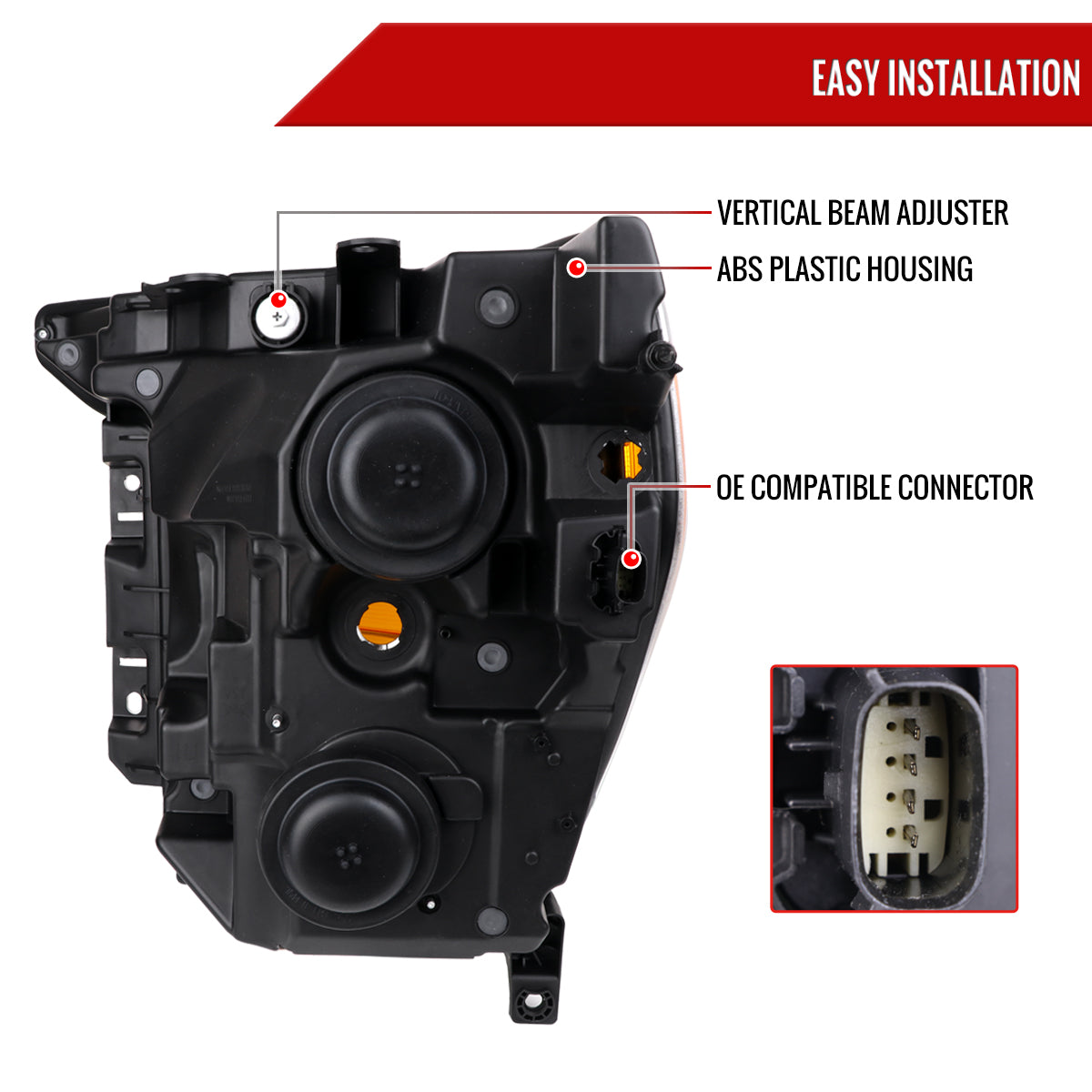 Spec-D 21-23 Ford F-150 Passenger Headlight OEM Black Replacement