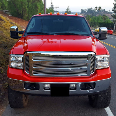 Spec-D 05-07 Ford F-250 Super Duty Headlights Chrome Amber Reflector