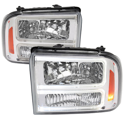 Spec-D 05-07 Ford F-250 F-350 Headlights Projector Chrome/Clear G3
