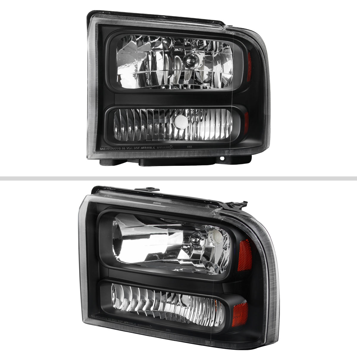 Spec-D 05-07 F250/F350/F450/F550/Excursion Headlights Matte Black