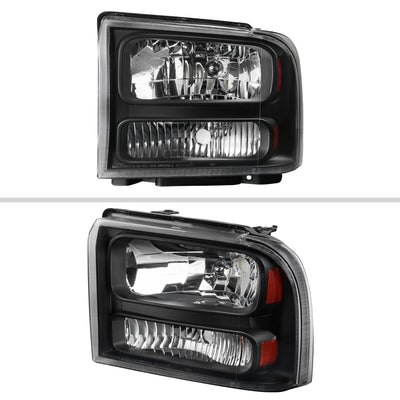 Spec-D 05-07 F250/F350/F450/F550/Excursion Headlights Matte Black