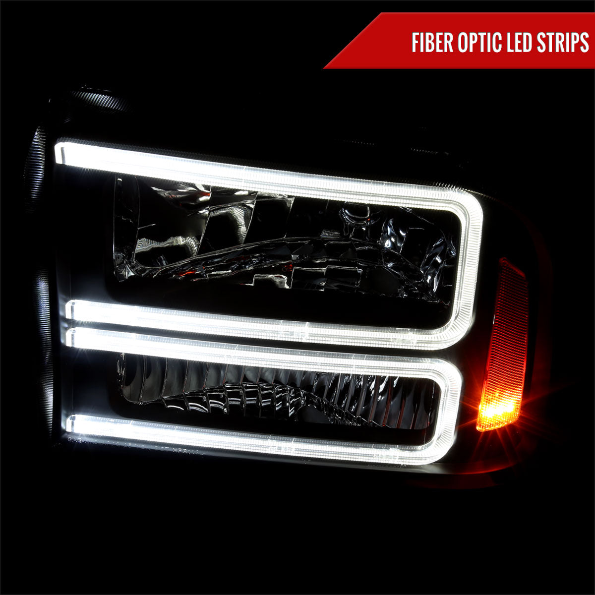 Spec-D 05-07 F250/F350/F450/F550 Super Duty Headlights OEM Style Black
